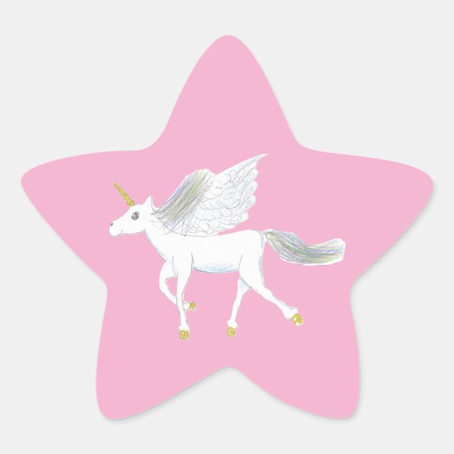 Autocollant étoile de licorne magique (Devant)