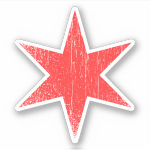 autocollant étoile drapeau de Chicago usagé patiné