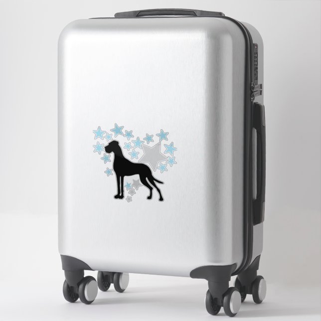 Autocollant étoiles Grand Danois (Sur valise)