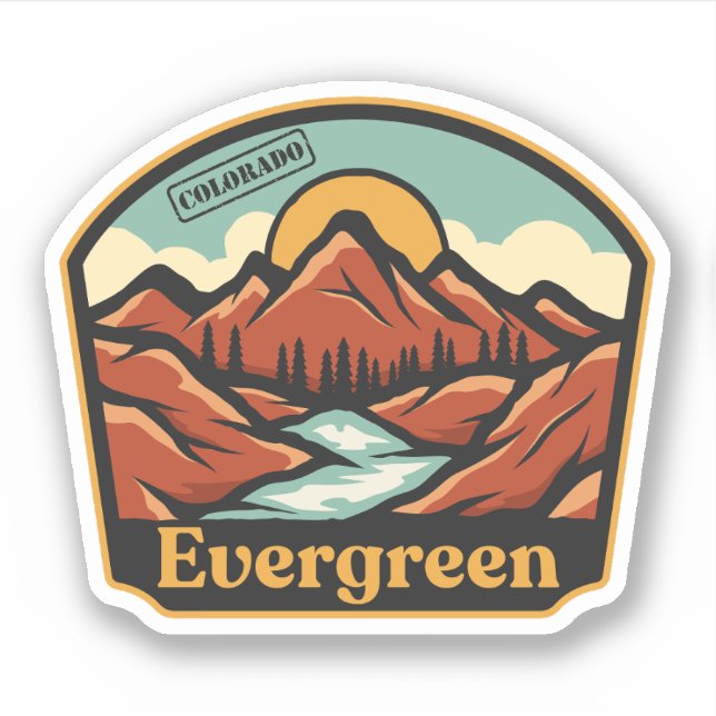 Autocollant Evergreen, Colorado (Devant)