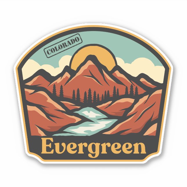 Autocollant Evergreen, Colorado (Devant)