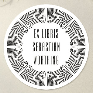 Autocollant Ex Libris de labyrinthe de science-fic