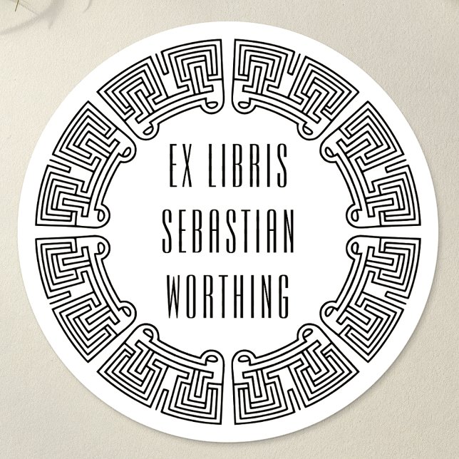 Autocollant Ex Libris de labyrinthe de science-fic (Créateur téléchargé)