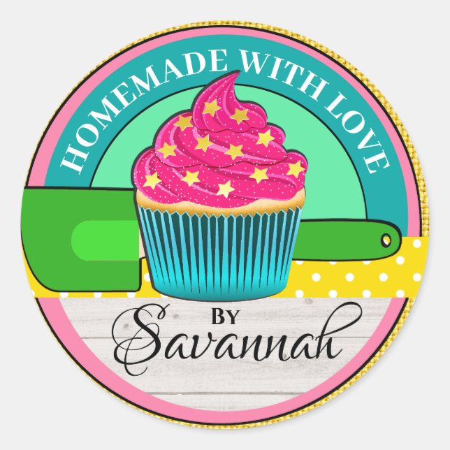 Autocollant fait maison avec amour (Devant)