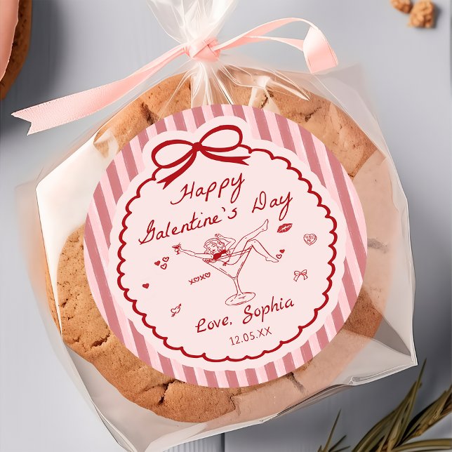Autocollant fantaisiste rouge Joyeuse Galentine's  (Créateur téléchargé)