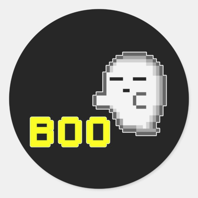 Autocollant fantôme d'Halloween - BOO (Devant)