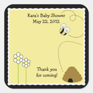 Autocollant Favori Carré Bumble Bee Bee Happy