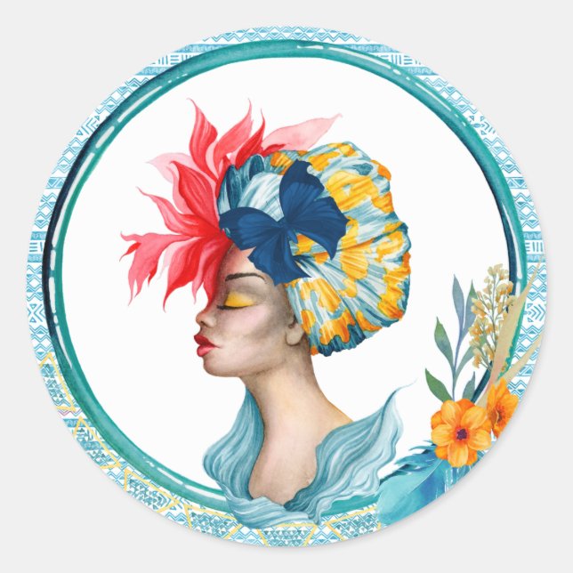 Autocollant femme africaine (Devant)