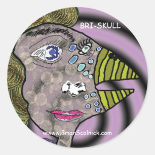 Autocollant femme-oiseau