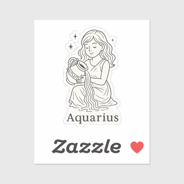 Autocollant Femme Zodiaque Verseau (Feuille)