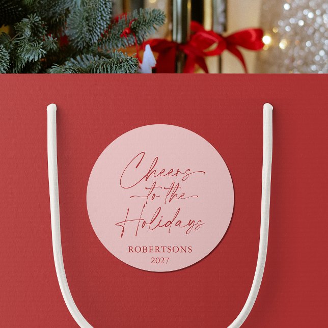 Autocollant festif « Cheers to the Holidays » (Créateur téléchargé)