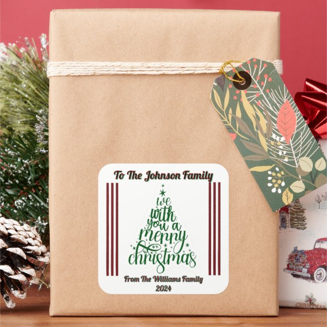 Autocollant festif de Noël joyeux (vacances)
