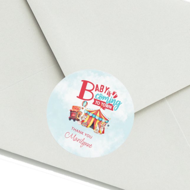 Autocollant Fête de Cirque de Carnaval Baby Shower (Créateur téléchargé)