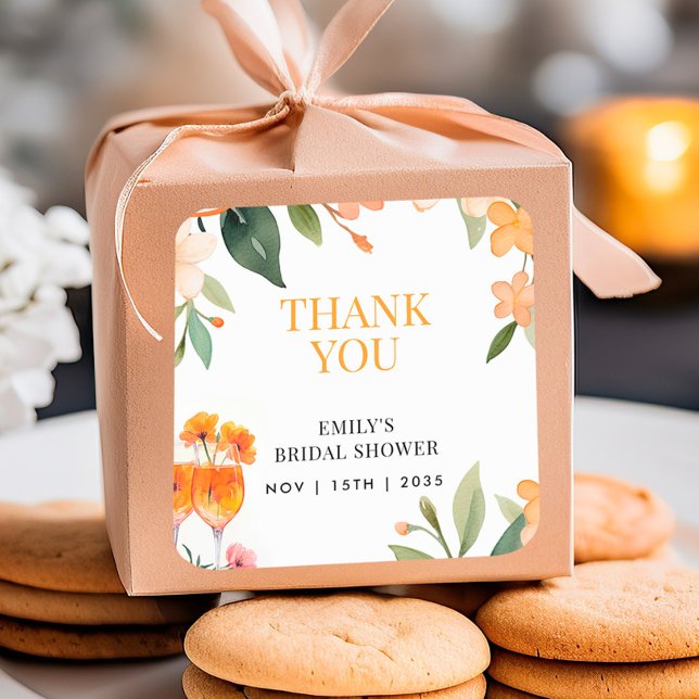 Autocollant Fête de Mariage Floral Aperol Spritz (Créateur téléchargé)