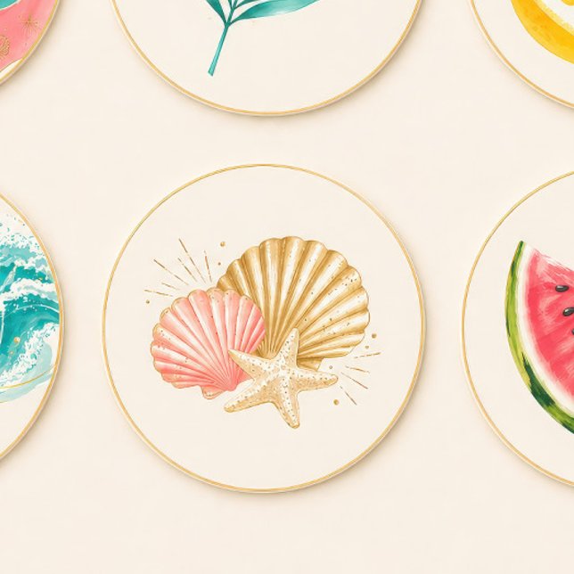 Autocollant Fête d'Été Coquillage (Créateur téléchargé)