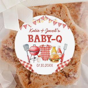 Autocollant Fête Prénatale Red Barbecue Baby-Q