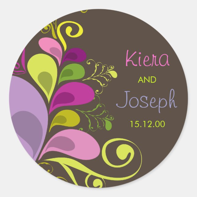 Autocollant Feuille Floral Deco Summer Mariage (Devant)