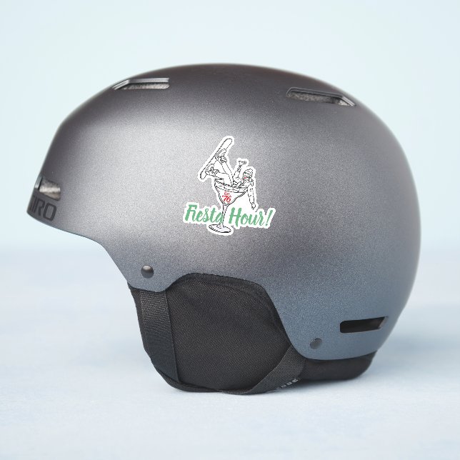 Autocollant Fiesta Happy Hour Fille Snowboard (Côté casque)