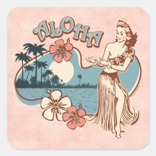 Autocollant fille Aloha Hula