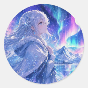 Autocollant Fille de l'Hiver Aurore