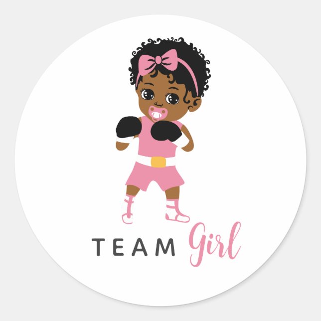 Autocollant Fille Équipe de Boxe Rose pour Révélat (Devant)