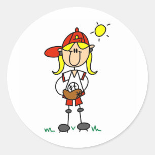 Autocollant fille softball