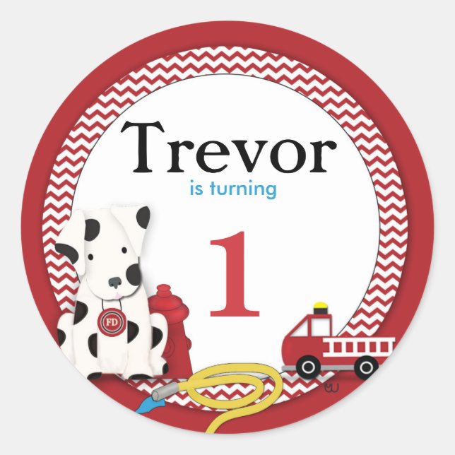 Autocollant Fireman Anniversaire (Devant)