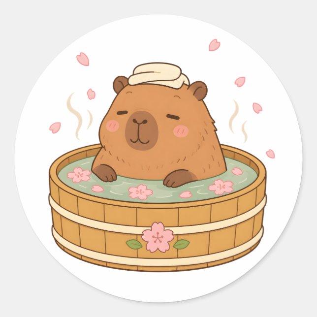 Autocollant Fleur de Cerisier Capybara Sakura Onse (Devant)