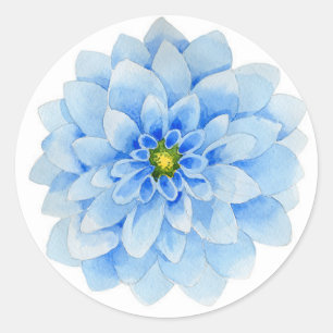 Autocollant Fleur de Dahlia Bleue