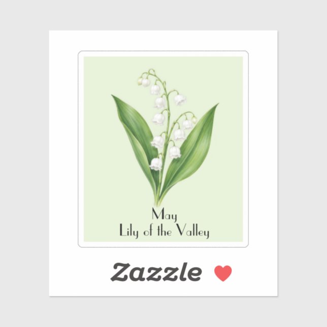 Autocollant Fleur de Muguet de Mai (Feuille)