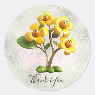 Autocollant Fleur Jaune
