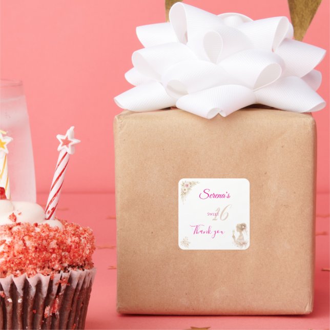 Autocollant Fleur Rêveur Douce Anniversaire 16 Ans (Fête)
