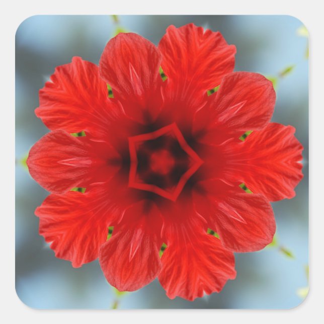 Autocollant fleur rouge (Devant)
