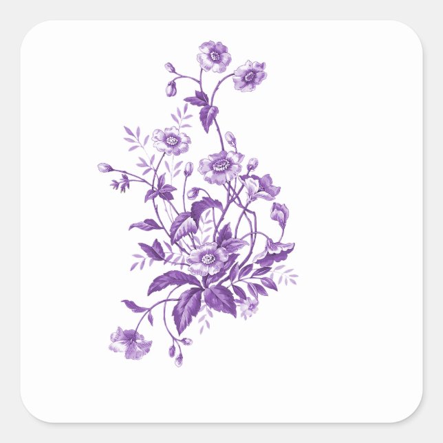 autocollant fleuri violet (Devant)