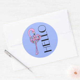 Autocollant Fleurs de Flamant Rose
