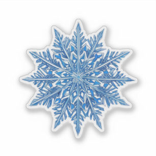 Autocollant Flocon de Neige Bleu Glacé