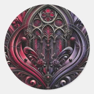 Autocollant floral à arc gothique