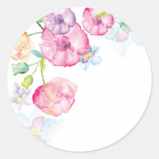 Autocollant floral aquarelle