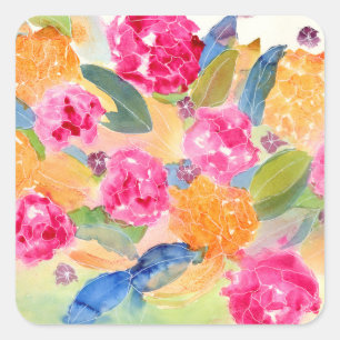 autocollant floral aquarelle