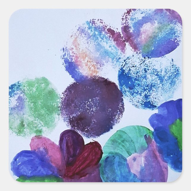 Autocollant floral aquarelle abstrait (Devant)
