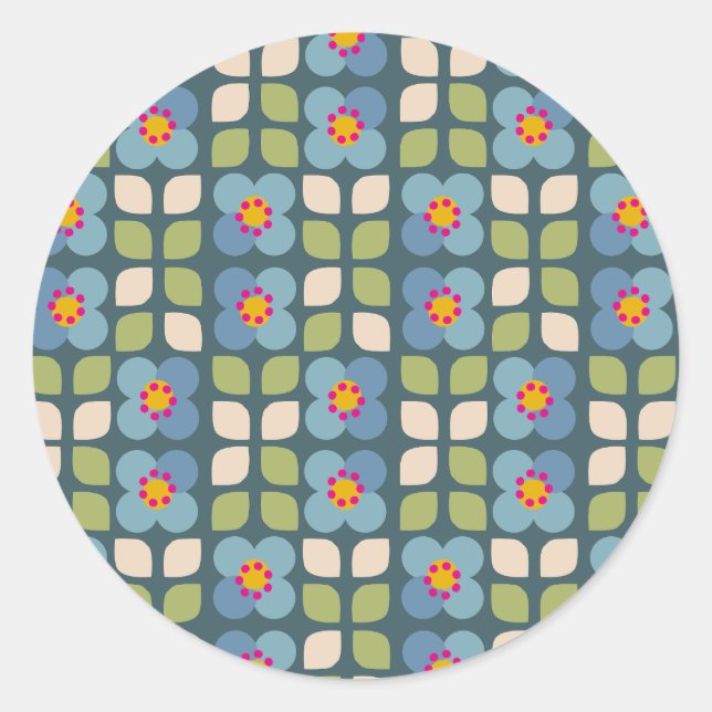 Autocollant floral bleu et vert - Bloom & Stick (Devant)