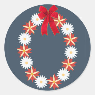 Autocollant floral - couronne florale