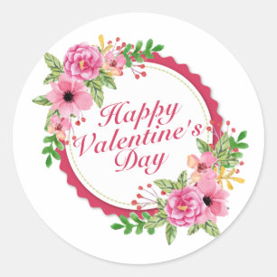 Autocollant floral de cadre de Saint-Valentin