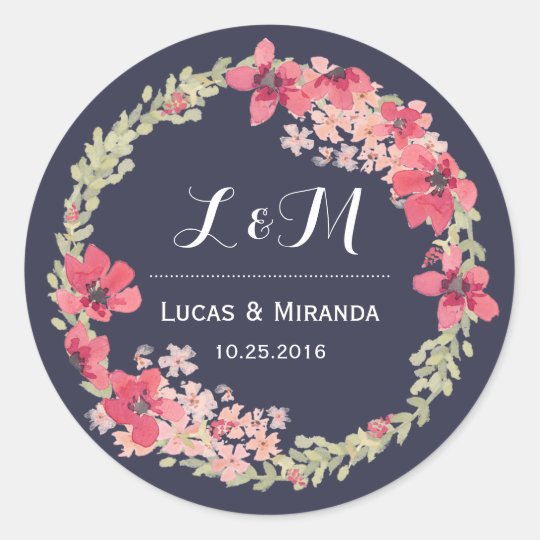 Autocollant Floral De Faveur De Mariage De Zazzle Fr