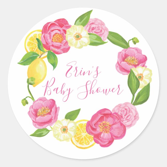 Autocollant floral de faveur de Merci de guirlande (Devant)