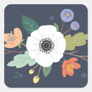Autocollant floral de Saint-Valentin d'amour -