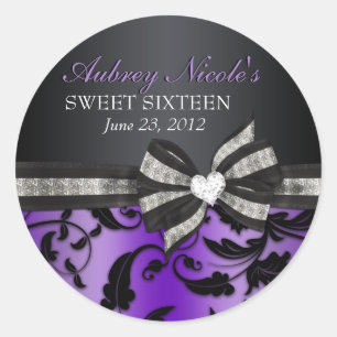 Autocollant floral de sweet sixteen de remous