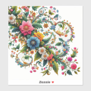 Autocollant floral du coin