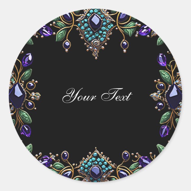 Autocollant floral en pierre précieuse (Devant)