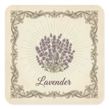 Autocollant floral lavande